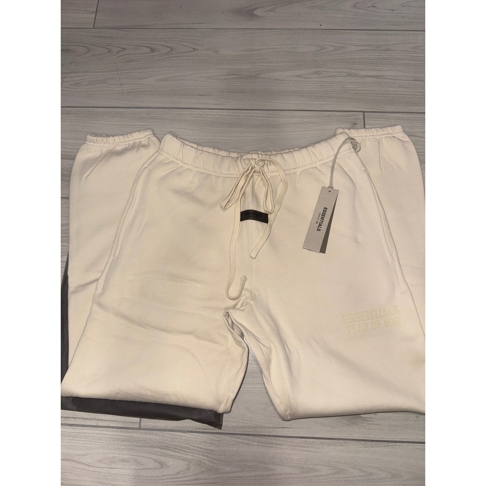 Fear of God Essentials Mens Sweatpants Cream Joggers Small NWT